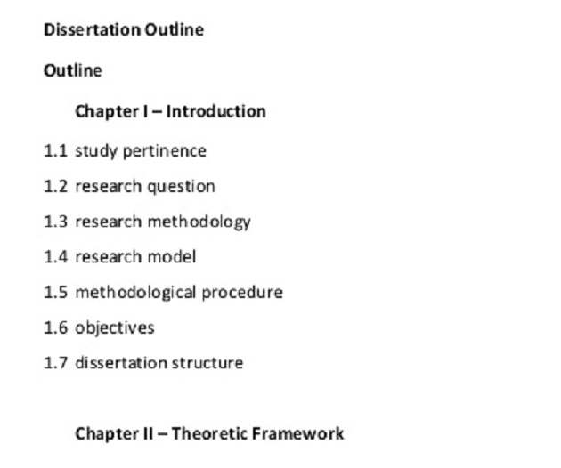 outline of the dissertation